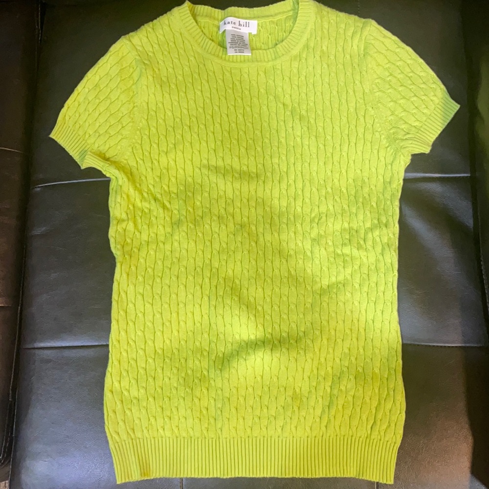 Vintage Kate Hill Petite Lime Green Sweater
